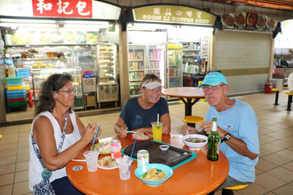 We enjoyed our first hawker meal with good friends Sandy & Brian from s/v Persephone.  We